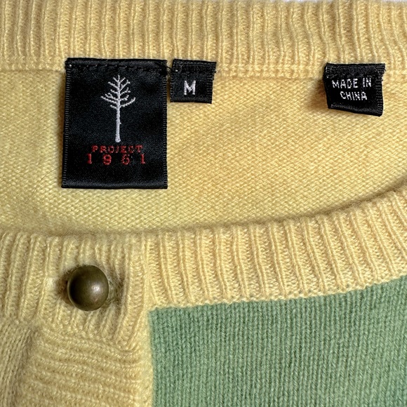 Cashmere Colorblock Cropped Cardigan Size MD - Picture 4 of 6